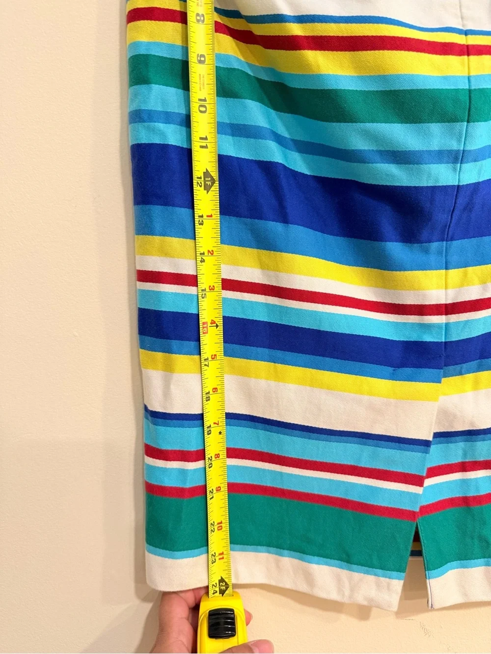 Talbots Multicolor Striped Pencil Skirt in Blue, Green, Yellow, Red